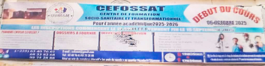 N’Djaména : Le CEFOSSAT Ouvre Ses Portes Pour Sa Première Année Académique